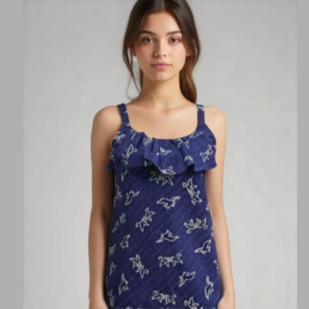 Forever21 Purple Ruffle Dove Tank Top​​​​​​​